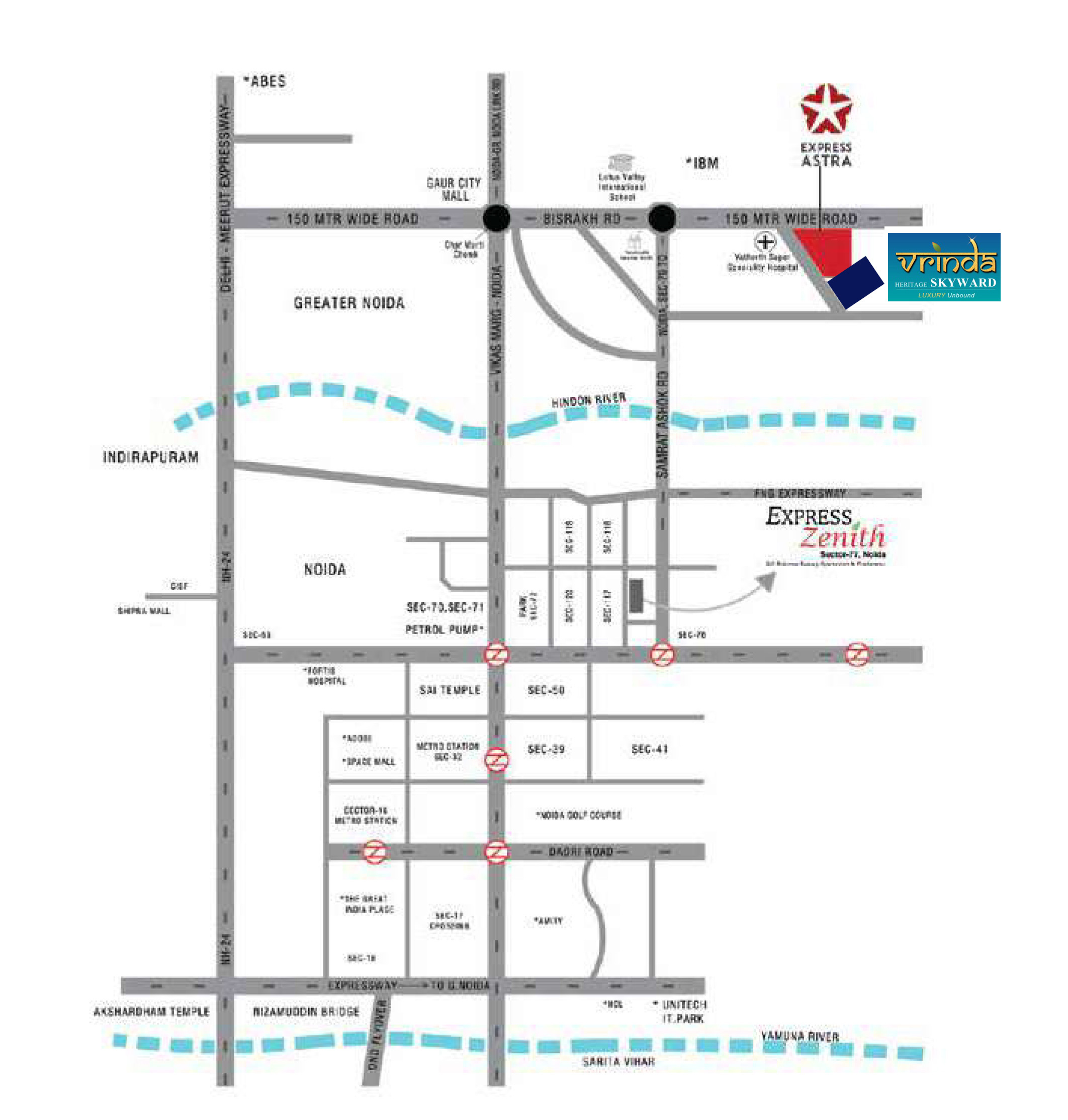 Vrinda Heritage Skyward location map